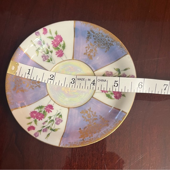 Beautiful China tea cup flowers blue gold legs - Picture 7 of 8